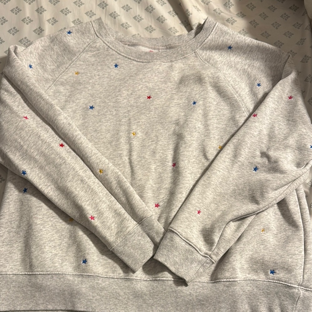 Old Navy Gray Sweater with Multicolor Stars